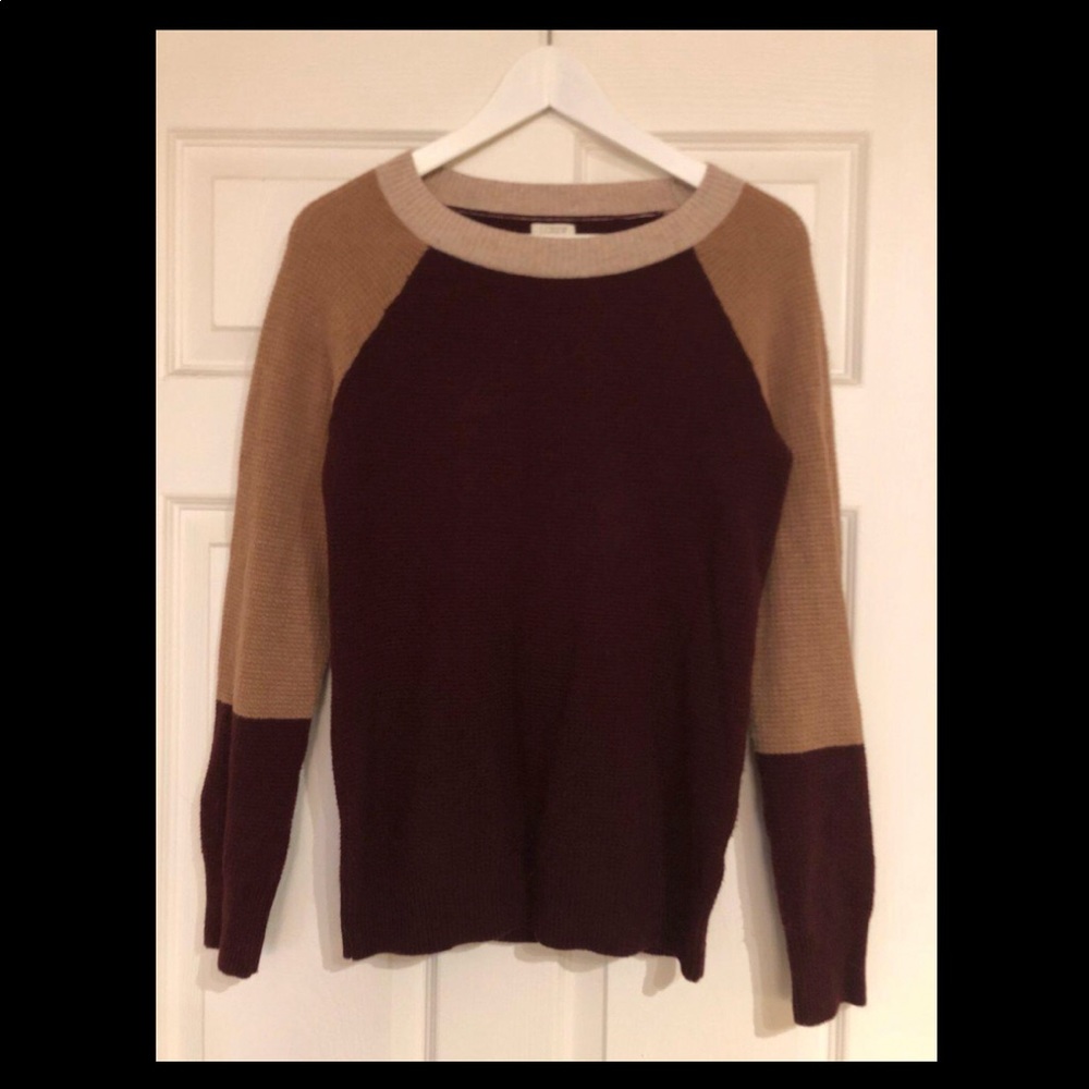 J. Crew Warmspun Waffle Colorblock Sweater Top